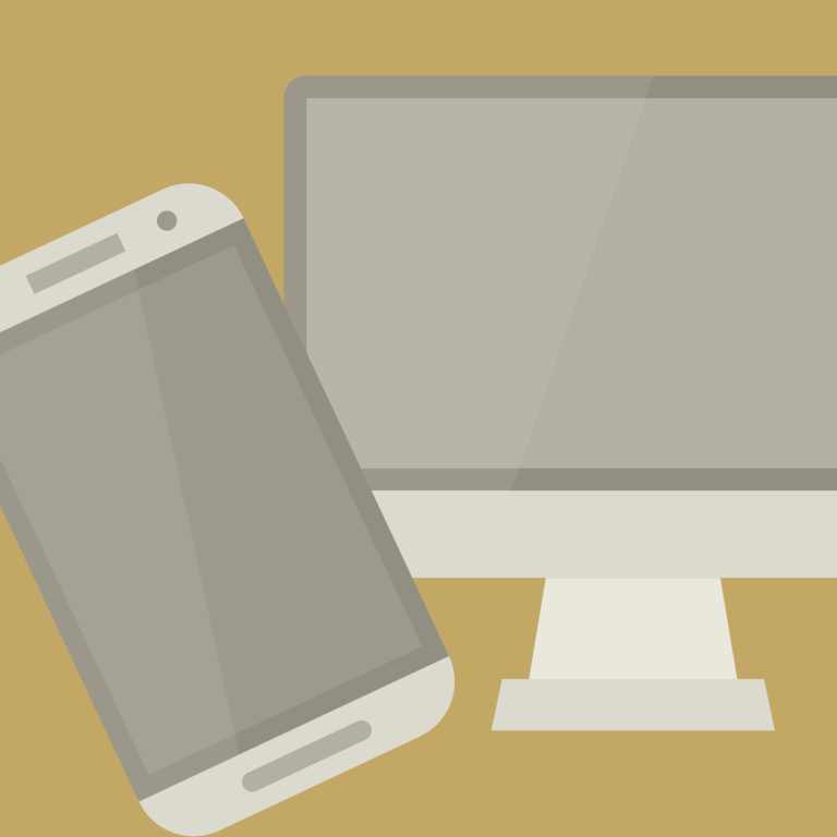 Digital Strategies: Icon showing a mobile phone and a computer screen